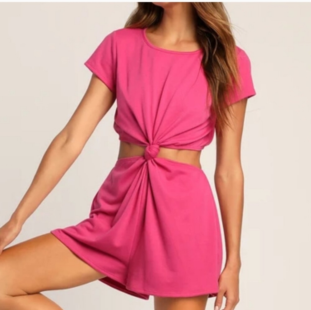 LULUS Lifestyle Knot-Front Cutout Romper